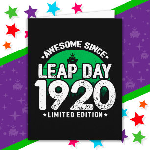 1920素晴らし年閏年日以後2月29誕生日 カード