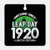1920素晴らし年閏年日以後2月29誕生日 メタルオーナメント (裏面)