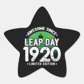 1920素晴らし年閏年日以後2月29誕生日 星シール (正面)
