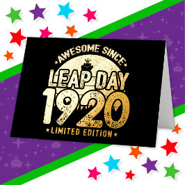 1920素晴らし年閏年日以後2月29誕生日 箔グリーティングカード