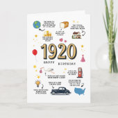 1920誕生日カード印刷可能 サンキューカード (正面)