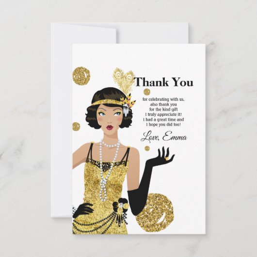 1920년대 플래퍼 소녀 개츠비 , 아르 데코 招待状 (正面)