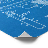 1920 Automatic Gun Patent Art Drawing Print ポスター (角)