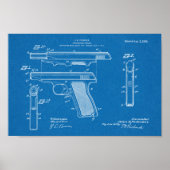1920 Automatic Gun Patent Art Drawing Print ポスター (正面)