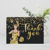 1920 flapper girl  Thank You Card サンキューカード (スタンド正面)