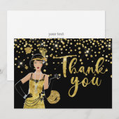 1920 flapper girl  Thank You Card サンキューカード (正面/裏面)