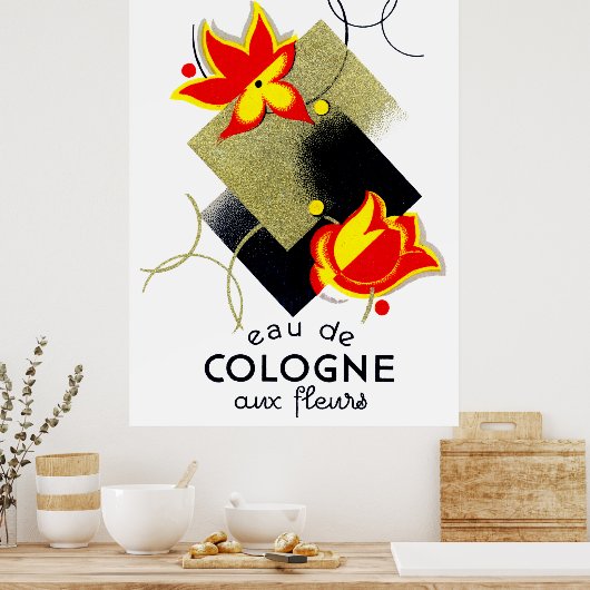 1920 French Floral perfume ポスター (キッチン)