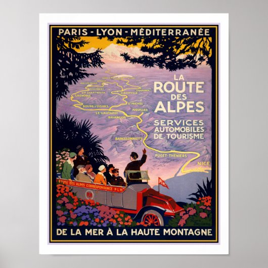 1920 La Route Des Alpes旅行ポスター ポスター (正面)