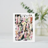 1920 Lustrousランジェリー広告ラベル葉書 ポストカード (スタンド正面)