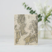 1920 Narragansett Bay Newport、RIハーバーチャート ポストカード (スタンド正面)