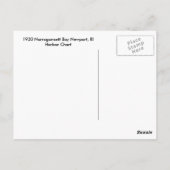 1920 Narragansett Bay Newport、RIハーバーチャート ポストカード (裏面)