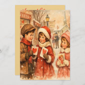 1920 Vintage-Style Valentine's Day Card シーズンカード (正面/裏面)