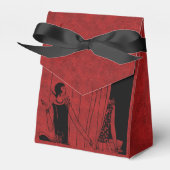 1920sのアールデコファッションは赤と黒 フェイバーボックス (正面サイド)