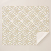 1920sアールデコエレガントホワイト&クリームパルメトス シェルパブランケット (正面(横))