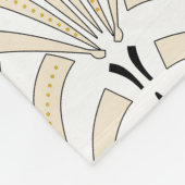 1920sアールデコクラシークリーム&ブラックパルメット フリースブランケット (角)