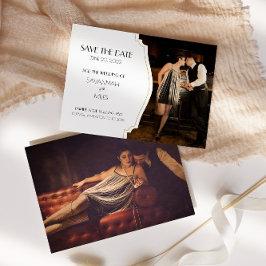 1920sアールデコフレーム写真Save the Date 招待状