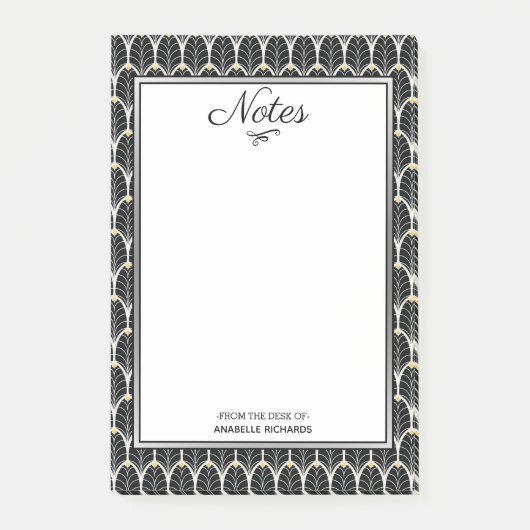 1920sアールデコブラックパルメトス ポストイット (正面)