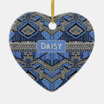 1920sアールデコブルー&シルバービーズ – 独自の名前を追加