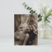 1920sアールデコ女性喫煙はがき ポストカード (スタンド正面)