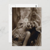 1920sアールデコ女性喫煙はがき ポストカード (正面/裏面)