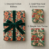 1920sアールヌーボーゲラニウム – ヴィンテージフローラ ラッピングペーパーシート