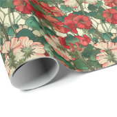 1920sアールヌーボーゲラニウム – ヴィンテージフローラ ラッピングペーパー (ロールコーナー)