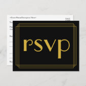 1920sインスパイアスタイル「rsvp」ポストカード ポストカード (正面/裏面)