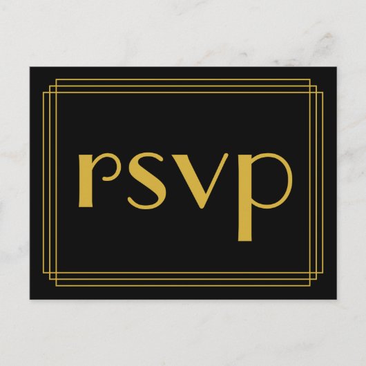 1920sインスパイアスタイル「rsvp」ポストカード ポストカード (正面)
