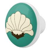 1920sクリームヴィンテージフラワー&ターコイズ セラミックノブ (右)