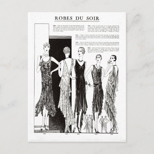1920sドレスフランスのイラストレーション ポストカード (正面)