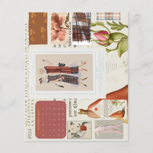 1920sファッションフランスのプレートカレンダー チラシ (正面)