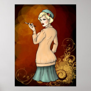 1920sファッション- Georgette the FLapper Girl ポスター