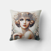 1920sフラッパーガールポートレート クッション (裏面)