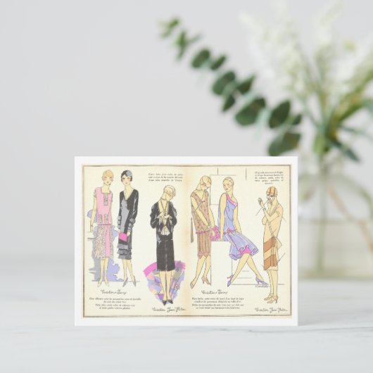 1920sフランスのファッションプレート用ポストカード ポストカード (スタンド正面)