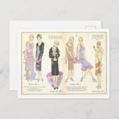 1920sフランスのファッションプレート用ポストカード ポストカード (正面/裏面)