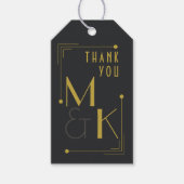 1920sブラックと金ゴールド感謝結婚のギフトラベル ギフトタグ (正面)