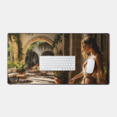 1920sマイアミスペインのヴィラコートヤード デスクマット (キーボード&マウス)