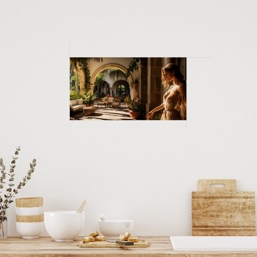 1920sマイアミスペインのヴィラコートヤード ポスター (キッチン)