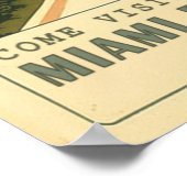 1920sレトロマイアミビーチ海駆動はがき ポスター (角)