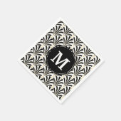 1920sヴィンテージアールデコブラック&ホワイトパレット スタンダードカクテルナプキン (角)