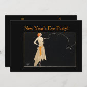 1920sヴィンテージレッドヘッドレディ 招待状 (正面/裏面)