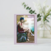 1920s入浴美しい、フラッパー女の子 ポストカード (スタンド正面)