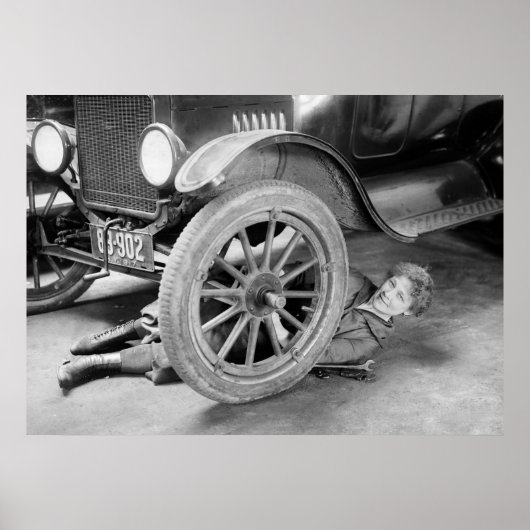 1920s女性車整備士 ポスター (正面)