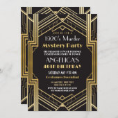 1920s殺人謎パーティーディナー誕生日 招待状 (正面/裏面)