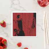 1920s Art Deco Fashion Show Red and Black スタンダードカクテルナプキン (インサイチュ)