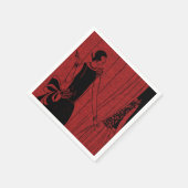 1920s Art Deco Fashion Show Red and Black スタンダードカクテルナプキン (角)
