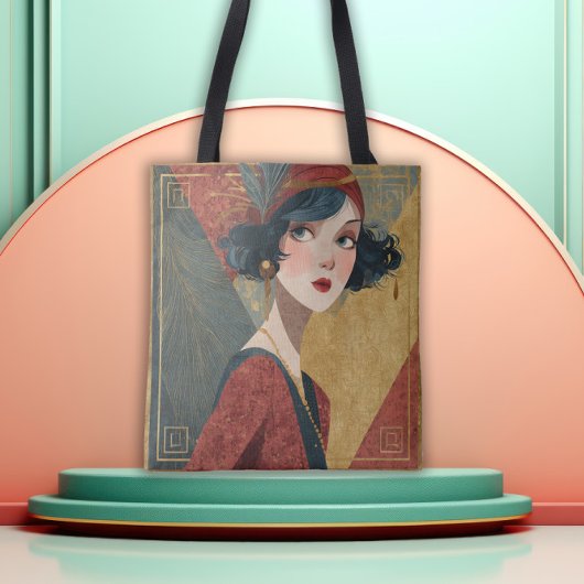 1920's Art Deco Flapper Girl トートバッグ