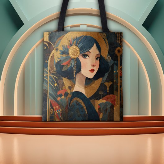 1920's Art Deco Flapper Girl トートバッグ