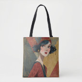 1920's Art Deco Flapper Girl トートバッグ (正面)