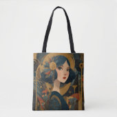 1920's Art Deco Flapper Girl トートバッグ (正面)